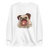 unisex-premium-sweatshirt-white-front-6a16536ad52a9.jpg Pug and Donut Sweatshirt