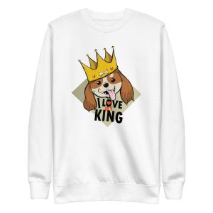 unisex-premium-sweatshirt-white-front-6a1653cf66572.jpg King Dog Sweatshirt