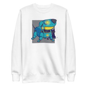 unisex-premium-sweatshirt-white-front-6a165c193466f.jpg Robot Dog Sweatshirt