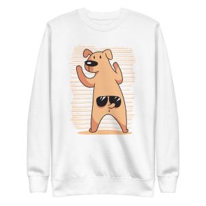 unisex-premium-sweatshirt-white-front-6a165d90639f9.jpg Funny Dog Tail Sunglasses Sweatshirt
