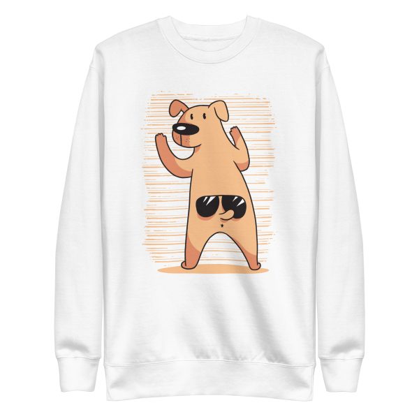 unisex-premium-sweatshirt-white-front-6a165d90639f9.jpg Funny Dog Tail Sunglasses Sweatshirt