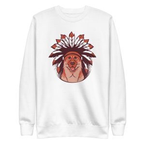 unisex-premium-sweatshirt-white-front-6a1685aeeb9f8.jpg German Shepherd Native Sweatshirt