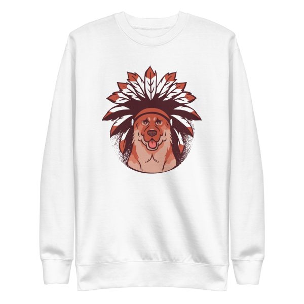 unisex-premium-sweatshirt-white-front-6a1685aeeb9f8.jpg German Shepherd Native Sweatshirt