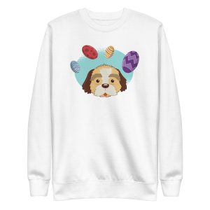 unisex-premium-sweatshirt-white-front-6a1686c4751f3.jpg Easter Dog Sweatshirt