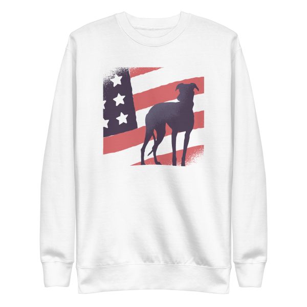 unisex-premium-sweatshirt-white-front-6a168b030dde8.jpg Dog American Flag Sweatshirt