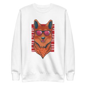 unisex-premium-sweatshirt-white-front-6a168f0272629.jpg German Shepherd Glasses Sweatshirt