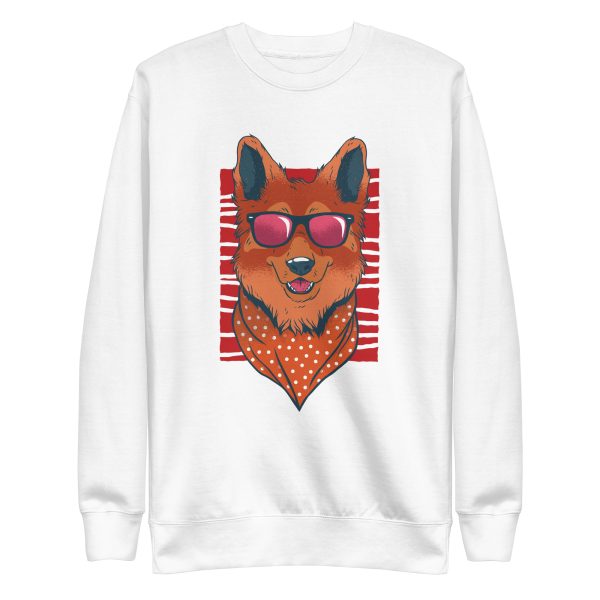 unisex-premium-sweatshirt-white-front-6a168f0272629.jpg German Shepherd Glasses Sweatshirt