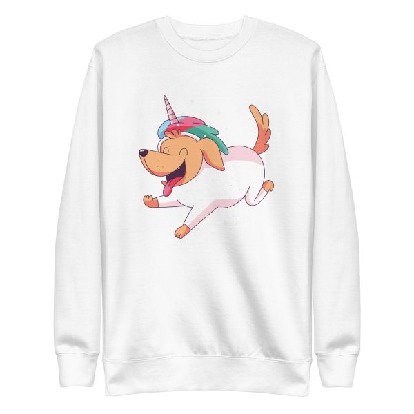 unisex-premium-sweatshirt-white-front-6a1694204bea6.jpg Unicorn Dog Sweatshirt