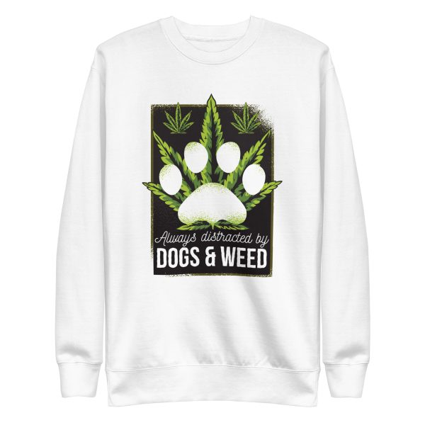 unisex-premium-sweatshirt-white-front-6a16c4a67dc68.jpg Dogs and Weed Sweatshirt
