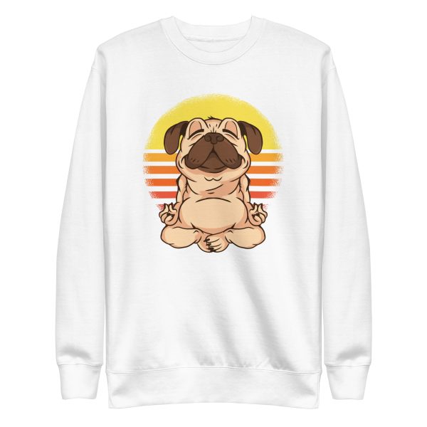 unisex-premium-sweatshirt-white-front-6a16c55adb1bb.jpg Pug Yoga Sweatshirt