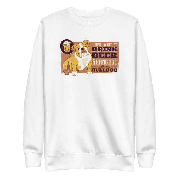 unisex-premium-sweatshirt-white-front-6a16c5f71df83.jpg Beer Bulldog Sweatshirt