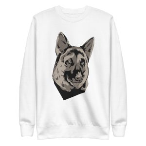 unisex-premium-sweatshirt-white-front-6a16c8f7d2fd8.jpg German Shepherd Pet Sweatshirt