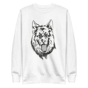 unisex-premium-sweatshirt-white-front-6a16ca8c9a590.jpg German Shepherd Linear Sweatshirt