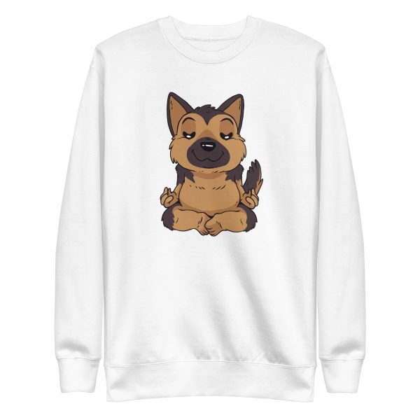 unisex-premium-sweatshirt-white-front-6a16caf35390e.jpg German Shepherd Yoga Sweatshirt