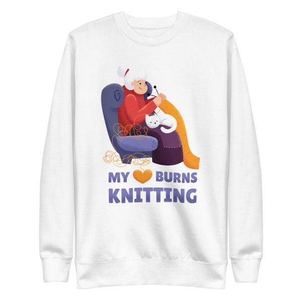unisex-premium-sweatshirt-white-front-6a16d428d4609.jpg Knitting Granny Sweatshirt
