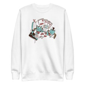 unisex-premium-sweatshirt-white-front-6a16d518bf1b9.jpg Poker Cats Sweatshirt