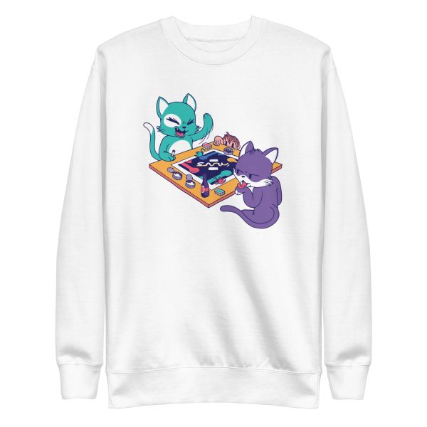 unisex-premium-sweatshirt-white-front-6a16d621a932d.jpg Cats Board Game Sweatshirt