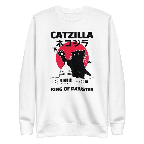 unisex-premium-sweatshirt-white-front-6a16d85bea79c.jpg Catzilla Sweatshirt