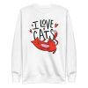 unisex-premium-sweatshirt-white-front-6a16d945061ba.jpg I Love Cats Sweatshirt