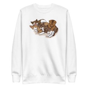 unisex-premium-sweatshirt-white-front-6a16dbdb30f2b.jpg Cute Kitties Sweatshirt
