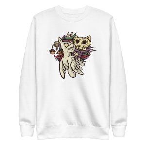 unisex-premium-sweatshirt-white-front-6a16e6cbbbc76.jpg Apocalypse Cat Sweatshirt
