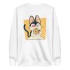 unisex-premium-sweatshirt-white-front-6a16e77c39be7.jpg Cat Pizza Sweatshirt