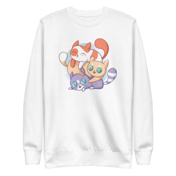 unisex-premium-sweatshirt-white-front-6a16e7e1ec901.jpg Cute Cats Playing Sweatshirt