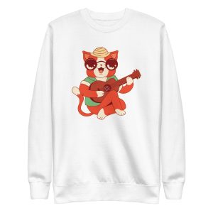 unisex-premium-sweatshirt-white-front-6a16f41103ab9.jpg Ukulele Cat Sweatshirt