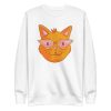 unisex-premium-sweatshirt-white-front-6a16f46dc3ba0.jpg Stylish Glasses Cat Sweatshirt