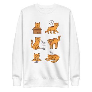 unisex-premium-sweatshirt-white-front-6a16f4e707501.jpg Cat Moods Sweatshirt