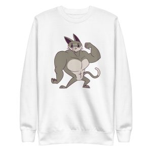 unisex-premium-sweatshirt-white-front-6a16f83ac42ac.jpg Muscle Cat Sweatshirt