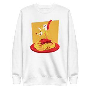 unisex-premium-sweatshirt-white-front-6a16f88c46684.jpg Pasta Cat Sweatshirt