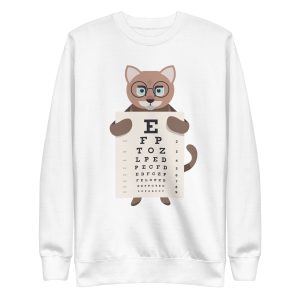 unisex-premium-sweatshirt-white-front-6a16f8dd7262a.jpg Cat Eye Chart Sweatshirt