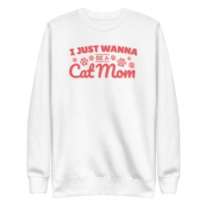 unisex-premium-sweatshirt-white-front-6a16fbed8671d.jpg Cat Mom Sweatshirt