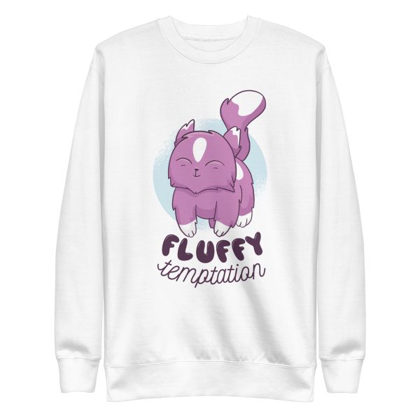unisex-premium-sweatshirt-white-front-6a16fc3acb86b.jpg Fluffy Cat Sweatshirt