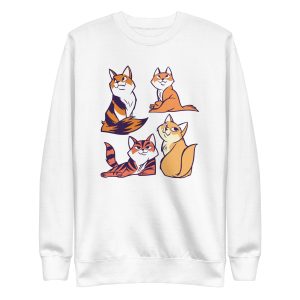 unisex-premium-sweatshirt-white-front-6a170b2c57365.jpg Cat Siblings Cartoon Sweatshirt