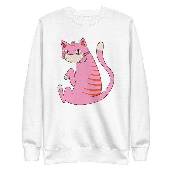 unisex-premium-sweatshirt-white-front-6a179bf51666e.jpg Face Mask Cat Sweatshirt