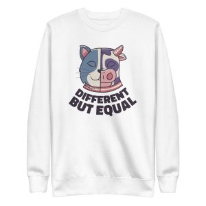 unisex-premium-sweatshirt-white-front-6a17a283d6e42.jpg Different But Equal Sweatshirt