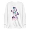 unisex-premium-sweatshirt-white-front-6a17aa3ab2101.jpg Floss Unicorn Sweatshirt
