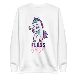 unisex-premium-sweatshirt-white-front-6a17aa3ab2101.jpg Floss Unicorn Sweatshirt