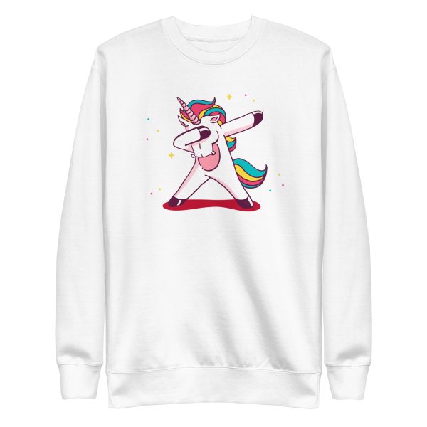 unisex-premium-sweatshirt-white-front-6a17aae71a363.jpg Unicorn Dabbing Sweatshirt