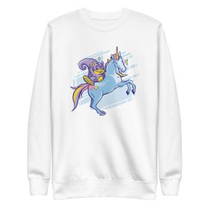 unisex-premium-sweatshirt-white-front-6a17b26d84887.jpg Chipmunk Unicorn Sweatshirt
