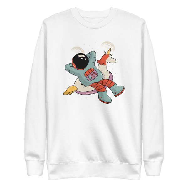 unisex-premium-sweatshirt-white-front-6a17b514915c5.jpg Chilling Astronaut Sweatshirt