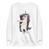 unisex-premium-sweatshirt-white-front-6a17b950ebc35.jpg Unicorn Floss Dance Sweatshirt
