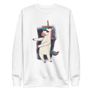 unisex-premium-sweatshirt-white-front-6a17b950ebc35.jpg Unicorn Floss Dance Sweatshirt