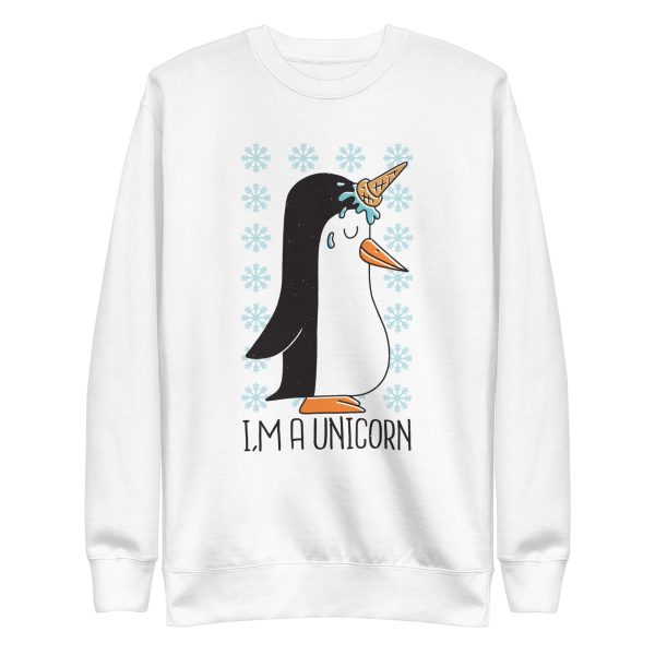 unisex-premium-sweatshirt-white-front-6a17dc6b958ed.jpg Penguin Unicorn Sweatshirt