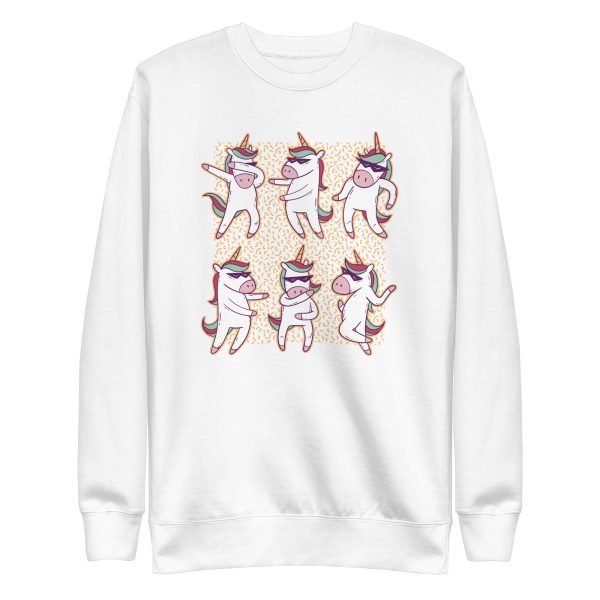 unisex-premium-sweatshirt-white-front-6a17ddfa05ae6.jpg Unicorn Dancing Sweatshirt