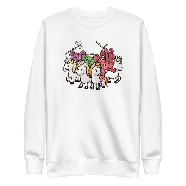 unisex-premium-sweatshirt-white-front-6a17e3c074fed.jpg Koala Unicorn Warriors Sweatshirt