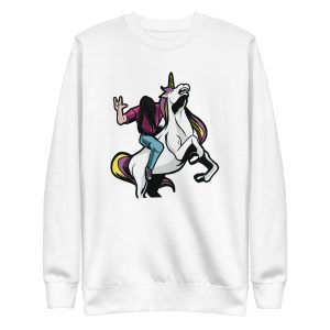 Metalhead Riding Unicorn Sweatshirt