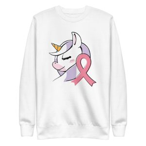 unisex-premium-sweatshirt-white-front-6a17e5941ede9.jpg Unicorn Breast Cancer Sweatshirt